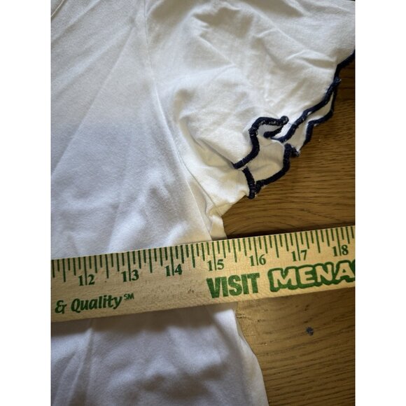Wesport Women Size Small Short Sleeve Embroidered Blouse Cotton Blend Office - Picture 4 of 8